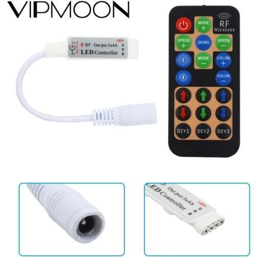 Led RGB Remote Controller DC12-24V 17key RF Wireless Controller with 4pin female DC For 5050 12A RGB Led Strip Tape Lighting