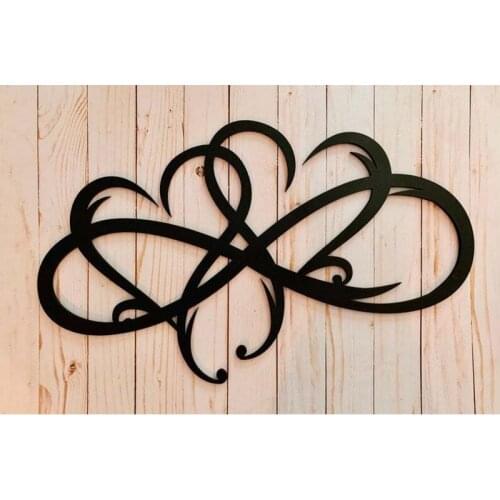 Infinity Heart Steel Wall Decoration Personalized Metal Wall Home Bedroom Art Ornaments Anniversary Gifts FU