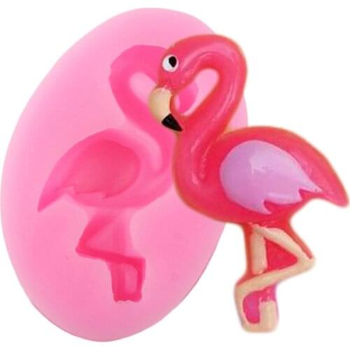 3D Flamingo Silicone Mold DIY Baby Birthday Cake Decorating Tools Fondant Molds Candy Polymer Clay Chocolate Gumpaste Moulds