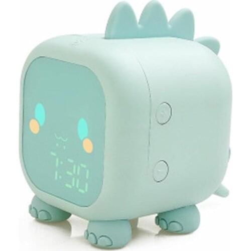 Cute Dinosaur Shape Smart Timekeeping Led Cartoon Alarm Clock With Temperature Display & Voice Control Digital Bedroom Decoratio