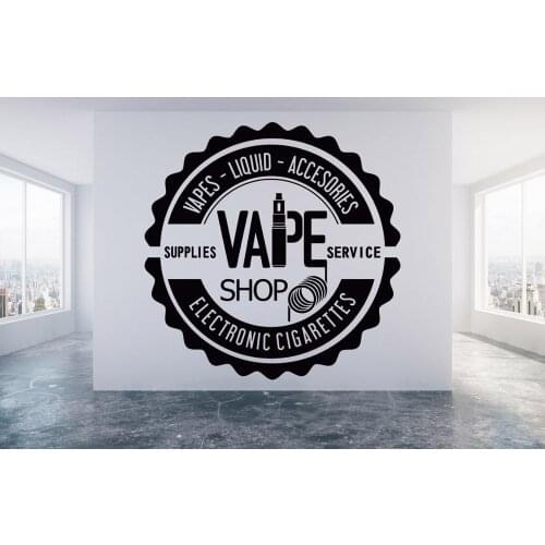 Modern Vape Shop Wall Stickers Wallpaper Shop Window Wall Decor Electronic Cigarette Vinyl Wall Decals Art Mural Poster G563