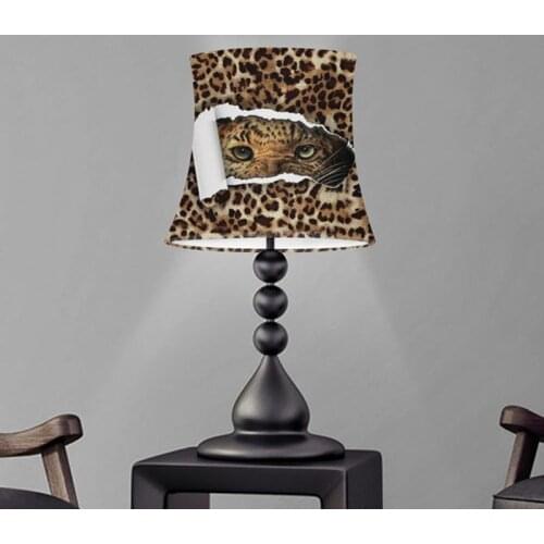 Leopard Print Cloth Shade Modern Light Shade For Wall Lamp 3D Animal Design Fabric Lamp Shade Covers Decorative Table Lamp Cover
