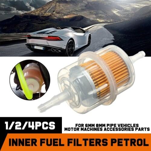 4pcs/lot Universal Motorcycle Car Inner Fuel Filters Auto Petrol Motor Machines Parts Fit 6mm 8mm Pipe Vehicles Dirt Pocket Bike