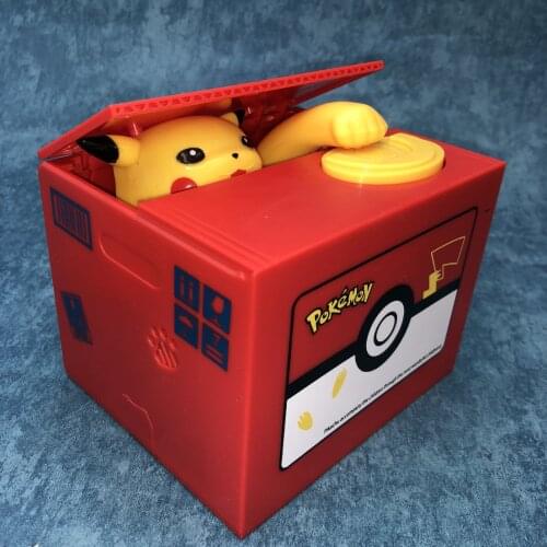 High Quality Electronic Money Box Pokemon Pikachu Piggy Bank Steal Coin Automatically for Kids Friend Birthday Christmas Gift