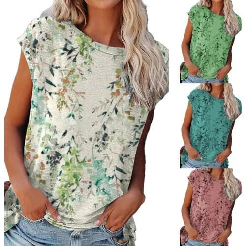 Women T-shirt Top Fashion Plant Print Loose Summer Tshirt Casual O Neck Short Sleeve T Shirt Party Tee for Party drop shipping