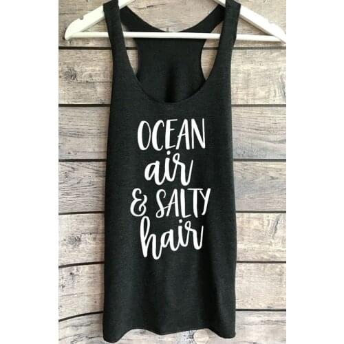 Women Tops Vest Undershirt Singlet Sleeveless Sexy Girl Quality Hipster Gothic Garment Ocean Air and Salty Hair Tanks