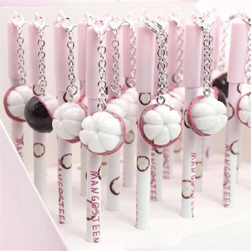 1 Pcs Cartoon Fruit Gel Pen Kiwi Mangosteen Pendant Gel Pen Cute Kawaii Pens School Officel Supplies