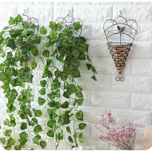 1PC Straw Woven Baskets Flowerpot Hanging Pots Window Decorative Pots Wall Iron Garden Plant Planter Flower Basket LF 220