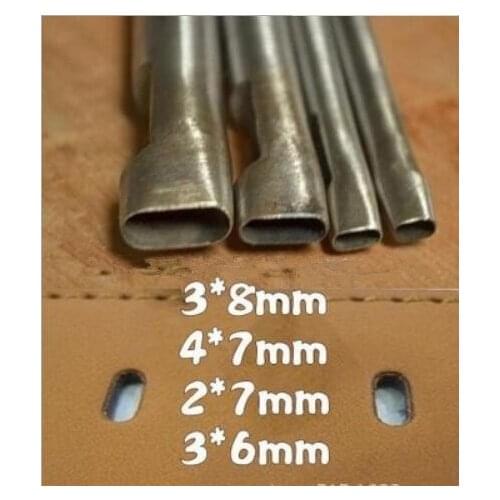 4pcs/set Leather Tool Oval shape Hollow Hole Punch Cutter Belt Watch Band Gasket Craft