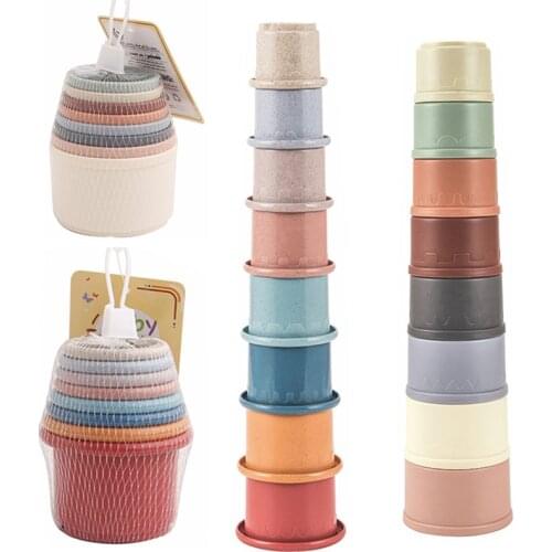 8pcs Of Set Baby Stacking Cup Toys Interesting Early Educational Baby Bath Toys Stack Tower Gift For Newborn Baby Boy And Girl