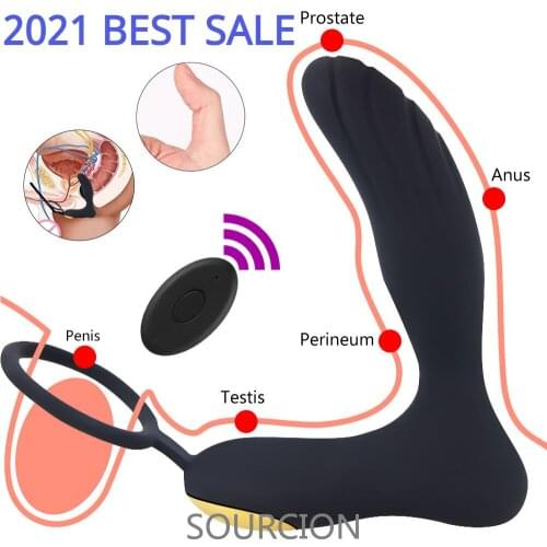 SOURCION Anal Vibrator Male Prostate Massage Anal Plug Prostate Stimulator Butt Plug Delay Ejaculation Ring Sex Toy for Men Gays