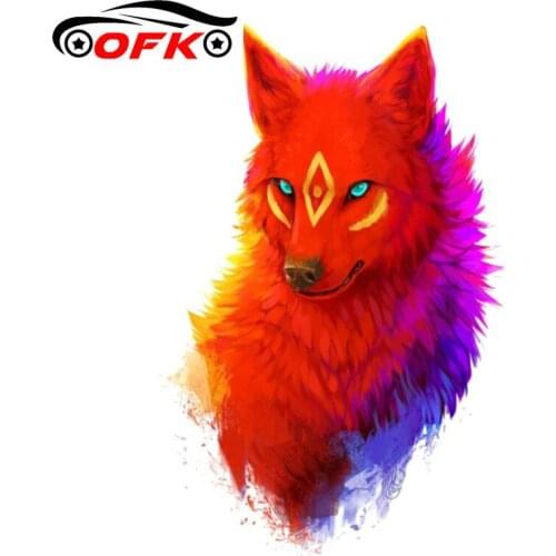 3D Car Sticker Red Fox Animal Decal Vinyl Decoration Motorcycle Automobile Decals Accessories for Nissan Vw,20cm*10cm