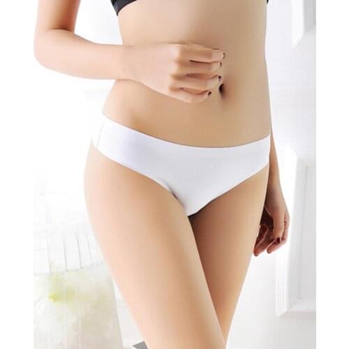 Seamless Panties Women Breathable Underwear Solid Color Low Rise Knickers Briefs Casual Transparent Female Underwear