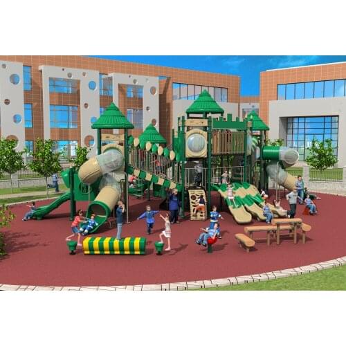 Large amusement plastic combined playground play structure for park YLW027