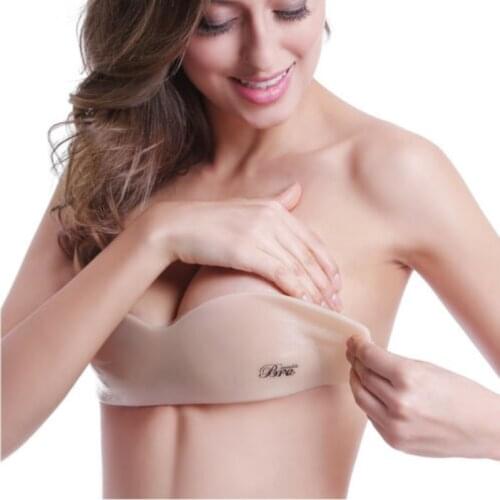 2021 Women Silicone Push Up Womens Sexy Reusable Underwear Invisible Bra Self Adhesive Strapless Bandage Blackless Solid Bra