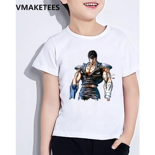 Kids Summer Girls & Boys T shirt Children Anime Fist of the North Star Kenshiro Print T-shirt Cartoon Funny Baby Clothes,HKP4388