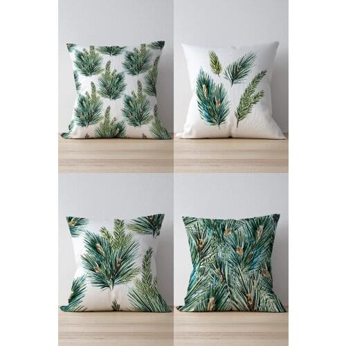 Double Side Printed Pine Tree Cone Pattern 4'Lü Pillow Decorate Case Good Quality Stylish Home Garden Room Kitchen Gift Convenient Decorative Modern