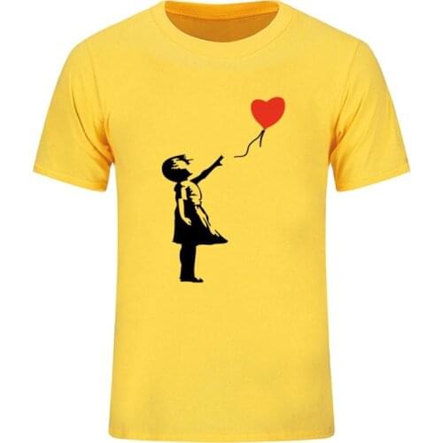 Summer Hot Sale NEW Funny Balloon Girl Fashion T Shirt For Men Short Sleeve O Neck 100% Cotton Casual T-Shirt European Size