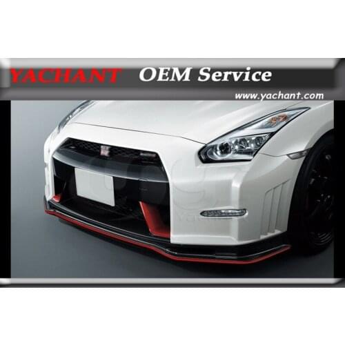 Car-Styling Portion Carbon Fiber Kit Front Bumper Lip Fit For 08-15 Skyline R35 GTR N Tune Style Front Bumper with Lip Undertray