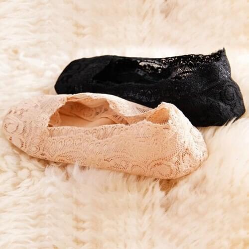 Hot Fashion Cotton Lace Antiskid Invisible Liner Low Cut Womens Socks 8OND