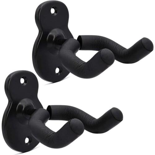 2 Pcs Guitar Wall Mount Hanger,Electric Classical Bass Guitar Hooks Ukulele Wall Stands for Home and Studio