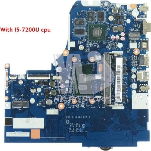 NOKOTION For Lenovo 510-15IKB 310-15IKB Laptop Motherboard I5-7200U CPU DDR4 CG413 CG513 CZ513 NM-A981 MAIN BOARD