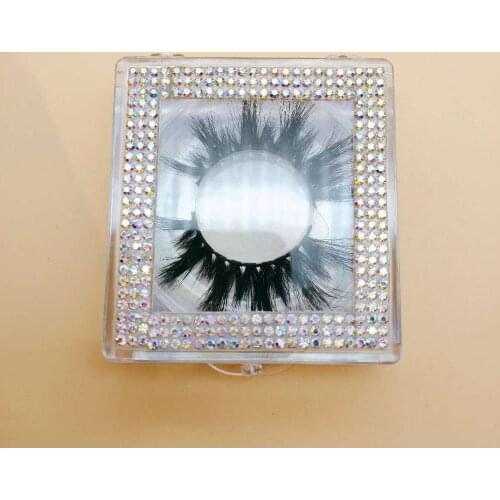 Makeup 5D mink lashes extension square rhinestone box natural length volume eyelashes cruelty-free mink false eyelashes