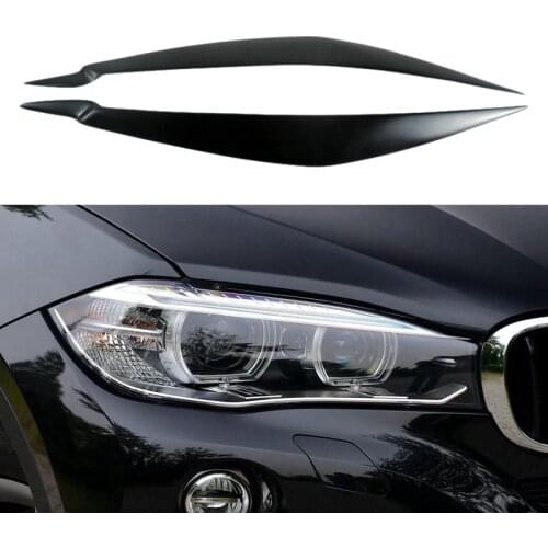 NEW-for BMW E71 X6 2008-2015 E70 X5M 2006-2013 Glossy Black Headlights Eyebrow Eyelid Trim Cover Sticker Refitting