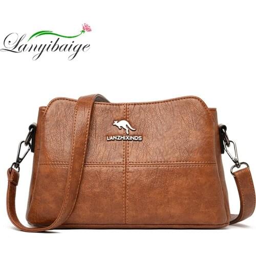 Solid Color Casual Tote Bag Large Capacity High Quality Leather Shoulder Bags for Women 2021 Fashion Female Crossbody Bag