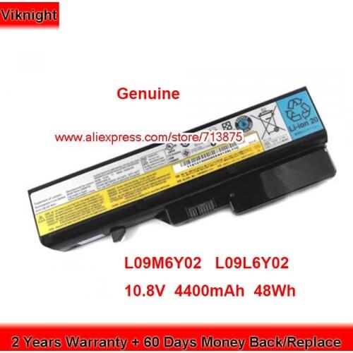 Genuine L09M6Y02 Battery L09L6Y02 for Lenovo G460 G465A G470 G475 G560 G565 G570 Series Laptop 10.8V 4400mAh 48Wh