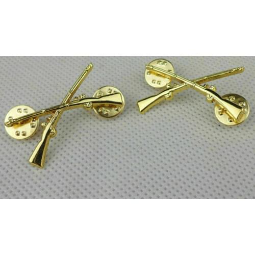 WW2 Style Us Army Infantry Officer Collar Isignina Badge Pin Collar Military armyshop2008