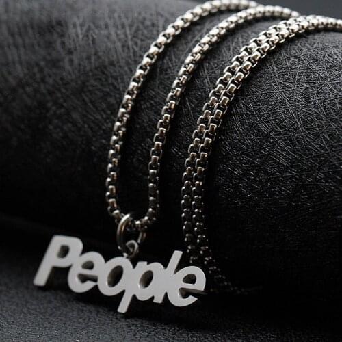 Silver Color Stainless Steel Chain Necklaces for Women Choker English Letter Alphabet People Women Best Friend Gift