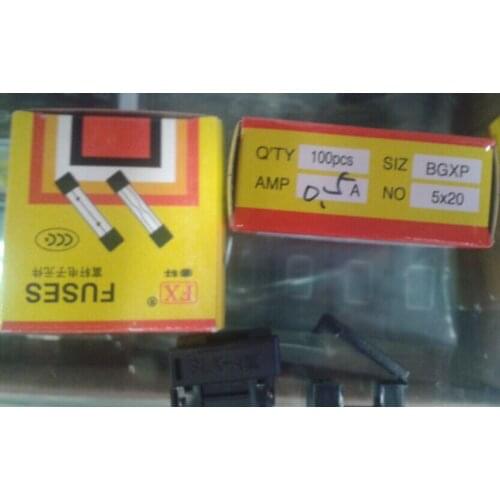 FUSE 5*20 MM Glass 100 pcs/lot 0.5A ,new and original