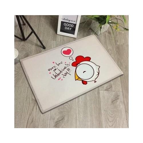 Simple style funny cartoon animal printed rug carpet doormat bathroom absorbent floor mat kids bedside rug indoor