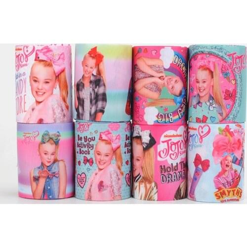 NEW Random set 5/10yards 3'' 75mm JoJo cartoon printed grosgrain ribbon, 5style/1y,5style/2yds