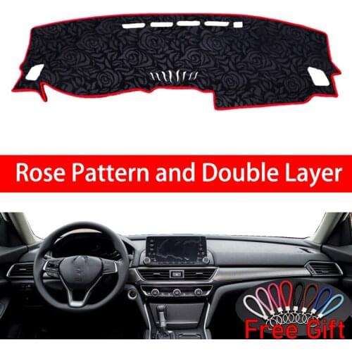 Rose Pattern For Honda inspire 2019 Dashboard Cover Car Stickers Car Decoration Car Accessories Interior Car Decals