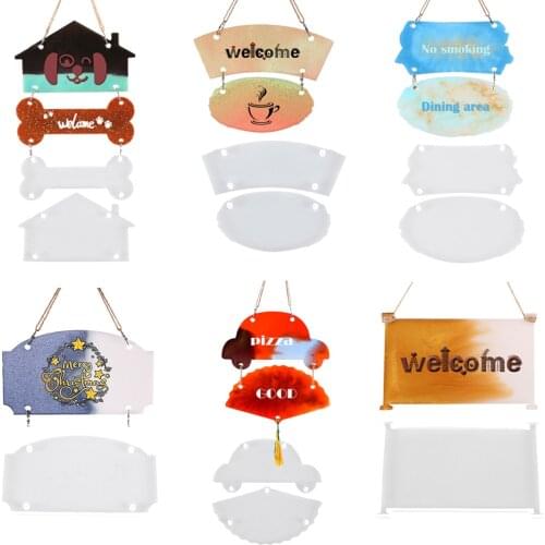 Doorplate Silicone Epoxy Resin Art Mold DIY House Door Listing Sign Plates Pendant Making for Christmas Party Store