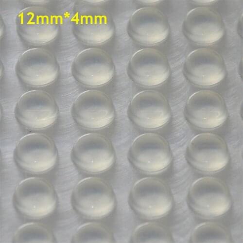 128pcs 12mm*4mm transparent self adhesive soft anti slip bumpers silicone rubber feet pads great silica gel shock absorber