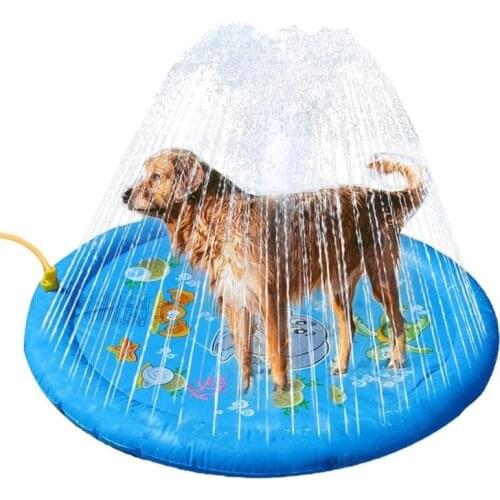 New Splash Sprinkler Pad for Pet Dog Wading Pool Backyard Fountain Play Mat Summer Outdoor Funny Water Toys for Babies and Pets