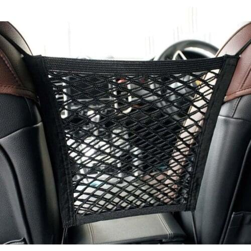 Universal Car Front Back Rear Mesh Trunk Seat Elastic String Net Storage Bag Pocket Cage Auto Organizer Seat Back Bag