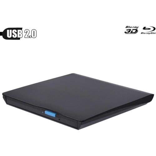 External Blu-Ray Drive Slim USB2.0 Bluray Burner BD-RE CD/DVD RW Writer Play Blu-ray Disc for Asus Acer Dell HP Win7/8/10
