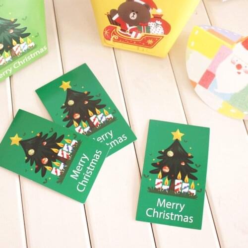 50pcs/lot green christmas tree card Small card Gift decoration card Writable cards 5.4x9cm