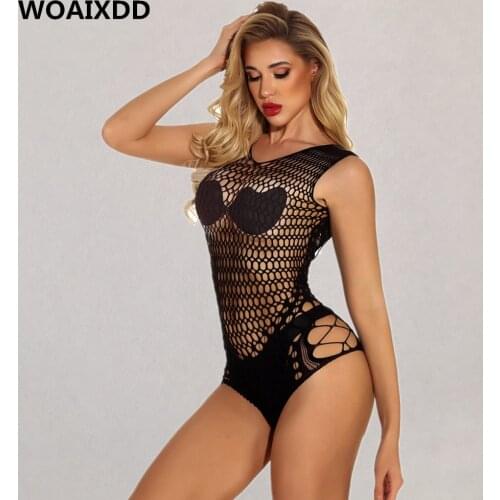 XXXL Sexy Black Fishnet Bodysuit Women Mesh Jumpsuits Romper Backless Embroidery Ladies Body Plaid Shorts Playsuits Clubwear