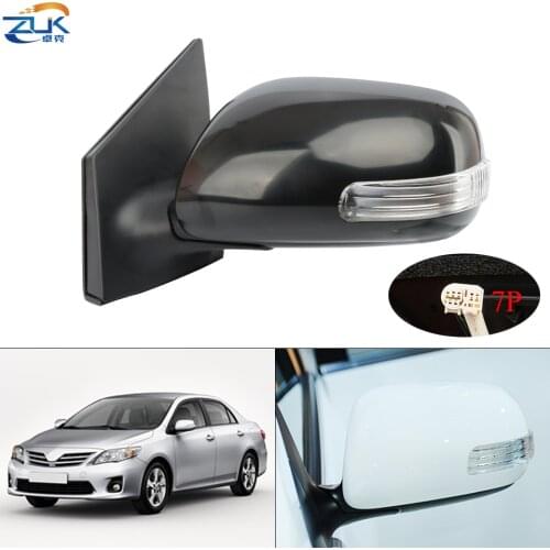 ZUK Left Right Exterior Rearview Mirror Assy For Toyota For Corolla E150 2007-2013 Outer Wing Back Up Mirrorr LED Turn Signal