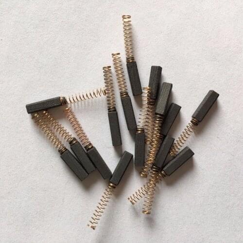 10pcs 4 x 4 x 15mm 5/32" x 5/32" x 19/32"(L*W*H) Spring Carbon Brushes For Power Tool Electric Sewing Machine etc 4x4x15mm