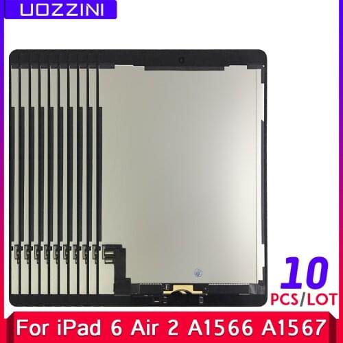 10 Pcs/Lot 10pcs LCD For iPad 6 Air 2 A1567 A1566 100%Tested AAA+ Grade LCD Display Touch Screen Digitizer Replace For ipad6