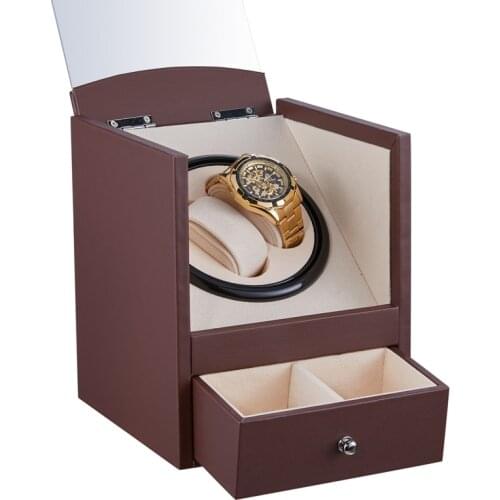 2+2 Automatic Mechanical Watch Winder Double Watch Winding Box Shaker Silence Motor Watches Jewelry Storage Box Battery