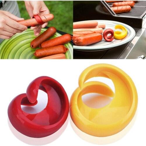 2 PCs Manual Fancy Sausage Cutter Spiral Barbecue Hot Dogs Cutter Slicer kitchen Cutting Auxiliary Gadget Fruit Vegetable Tools
