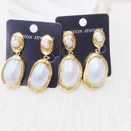 24K Gold Plated Elegant Pearl Earring Delicate Drop Earring Woman Earring For Gift Wholesale