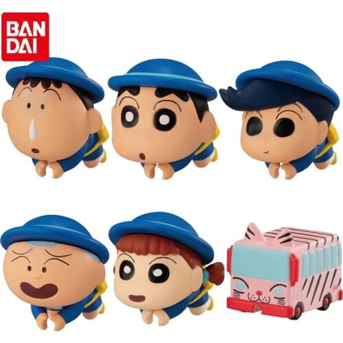 Bandai Genuine Gacha Crayon Shin-chan Hug Data line doll 4 Nohara Shinnosuke Nohara Himawari Toru Kazama Action Figures Toys